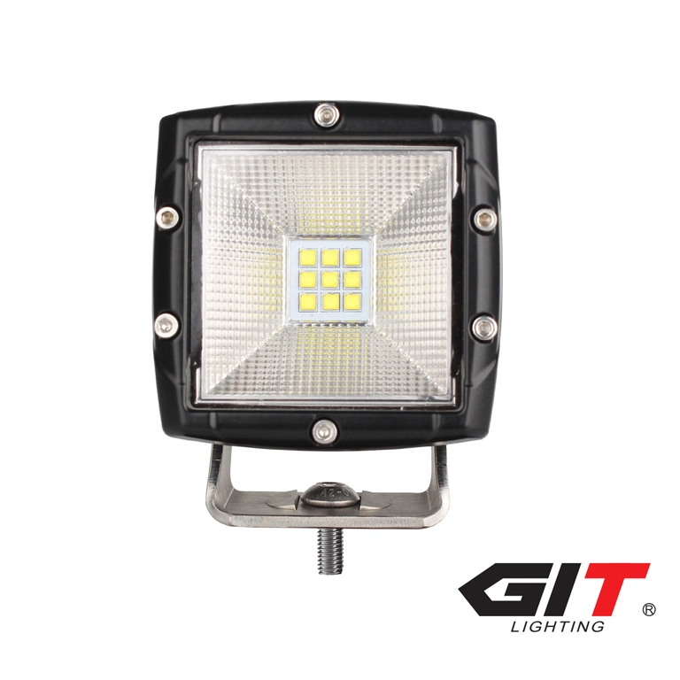 Ultra Durable Flood 27W 12V 24V Square 3"CREE LED Car Light for Offroad Truck Automotive