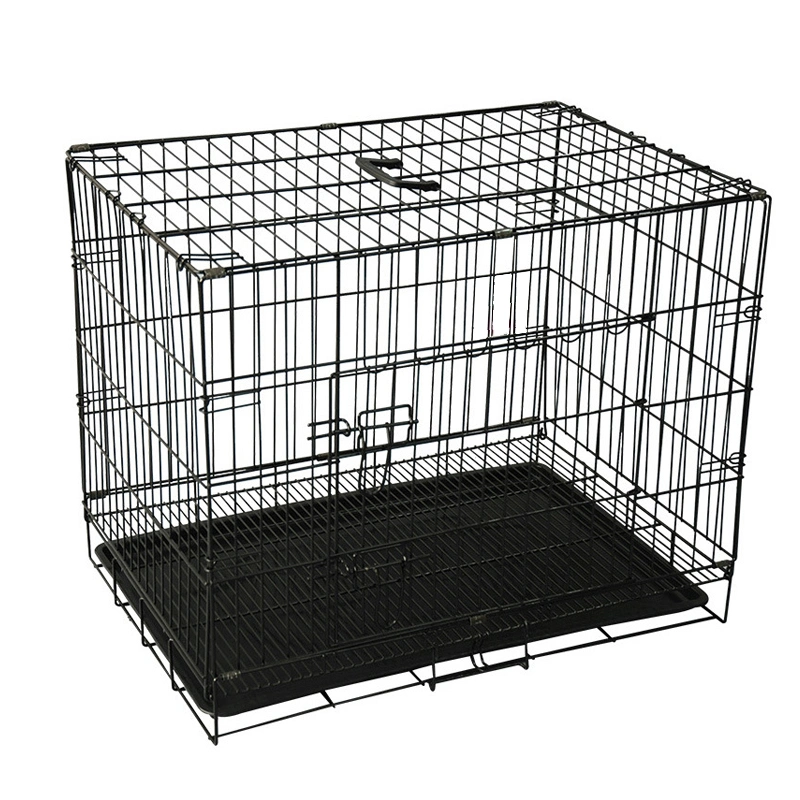 Outdoor Heavy High Strength Stainless Dog Cages with Wheels, Foldable Strong Stainless Steel Large Dog Cage Metal Dog Kennel