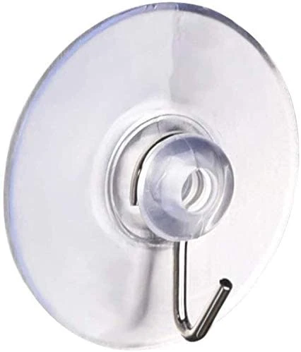 Reusable Heavy Duty Vacuum Suction Cup Hooks with Cleaning Cloth Strong Window Glass Kitchen Bathroom Hooks