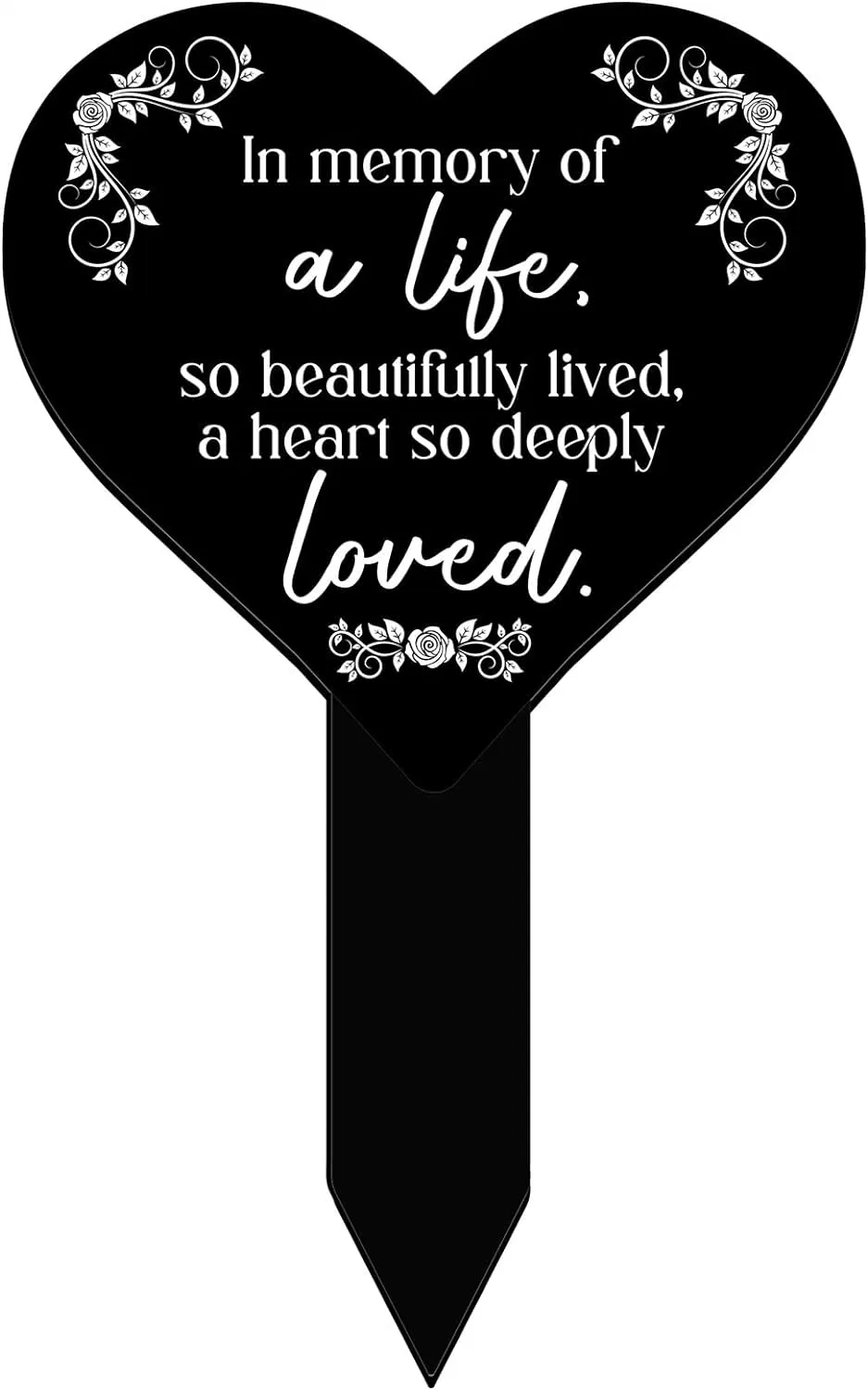 Grave Markers Forever in Our Hearts Memorial Stake Sympathy Grave Plaque Garden Decoration for Cemetery Yard