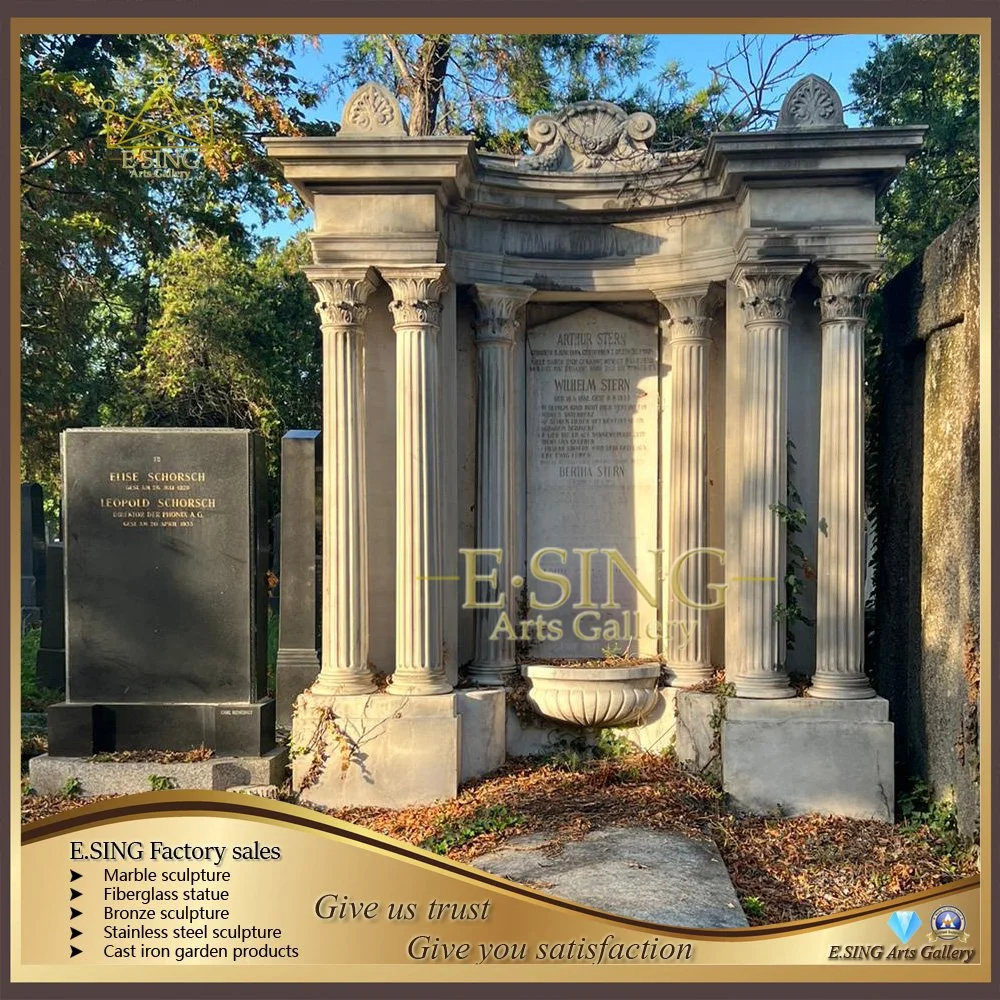 Cimetière des prix de gros décorées en marbre blanc pierre tombale de granit de pierre grand cimetière sculptés à la main