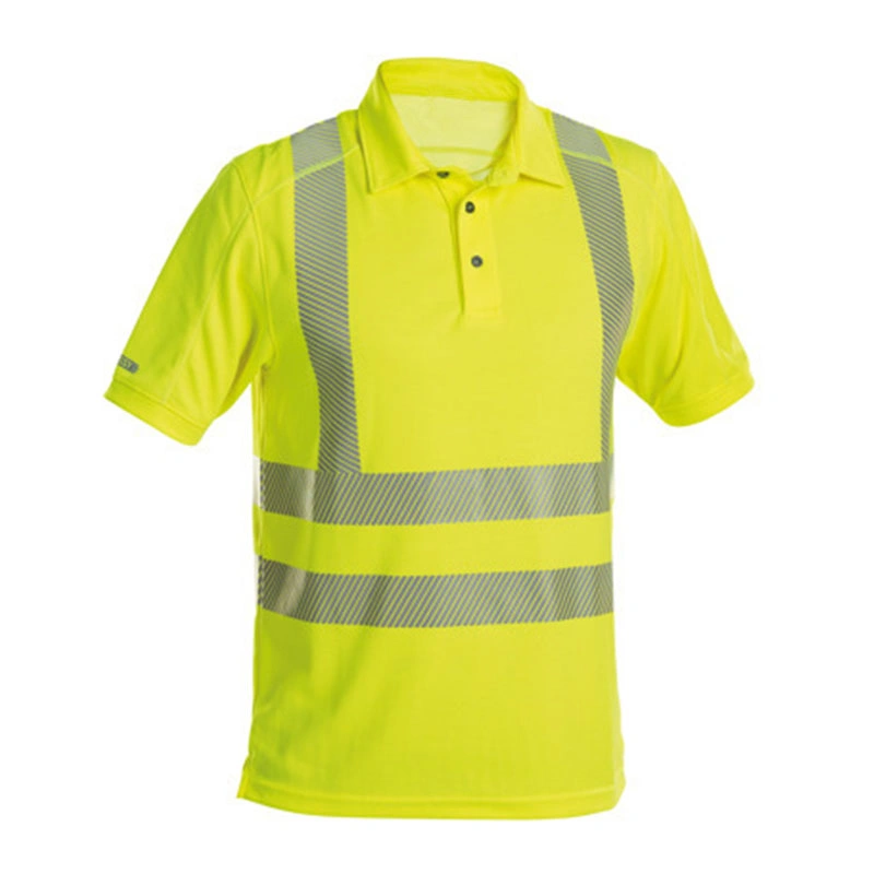 Reflektierende Bekleidung Gut Sichtbarer Kurzarm-Sicherheits-Poloshirt 360 Grad Reflektierender Schutz