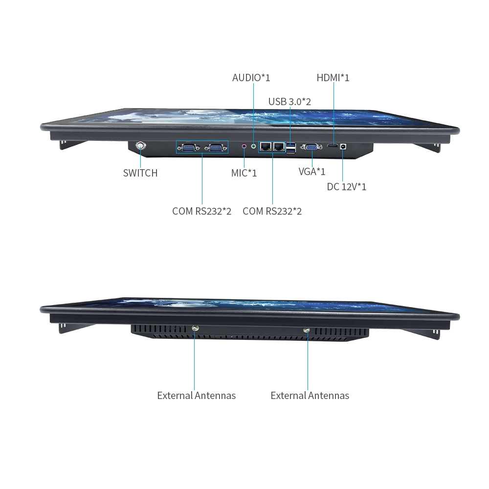 1920*1080 Gigabit Ethernet Port, Gpio Industrial Screen Manufacturers NFC Card Reader Industrial HMI Monitor Industrial Grade Display