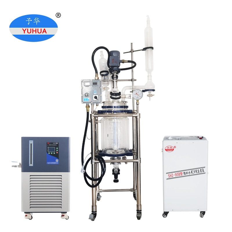 Ysf-20L Chemical Lab Jacketed Double Single Layer Reactor Glass Reactor Double Layer Glass Reactor