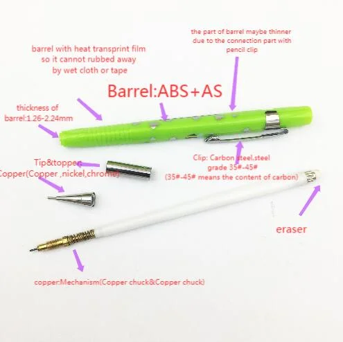 Hot Selling 0.5/0.7/0.9 Plastic Pencil Drawing Mechanical Pencil