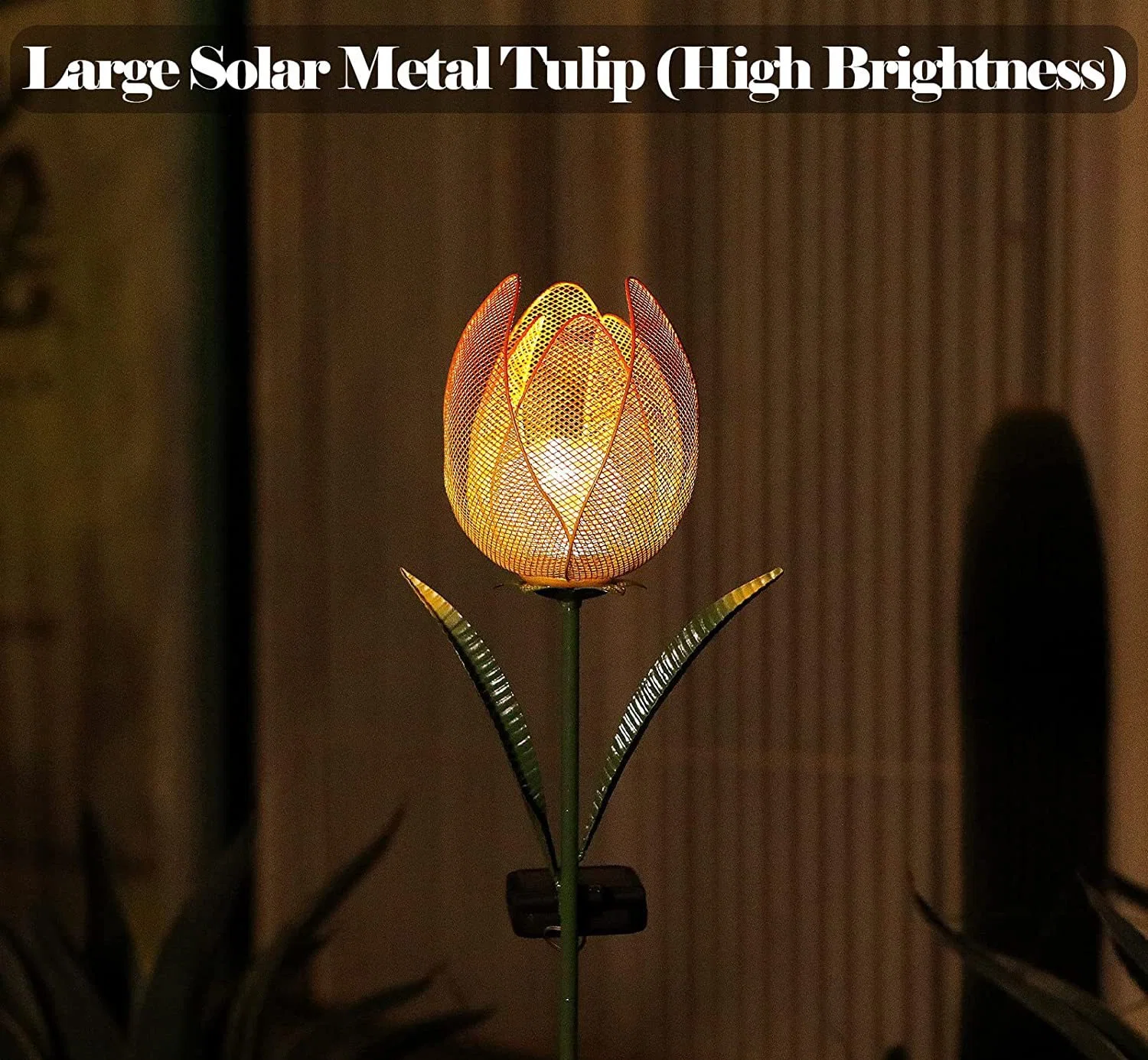 Wasserdichte Metall Tulip Globe Glaskugel Solar Lights Garten Stake Dekoration für Terrasse Rasen Gehweg Tabletop Boden
