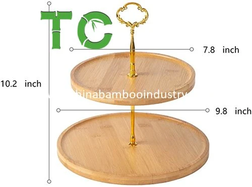 Factory Price Bamboo Cake Stand Serving Tray Table Centerpiece Display Stand