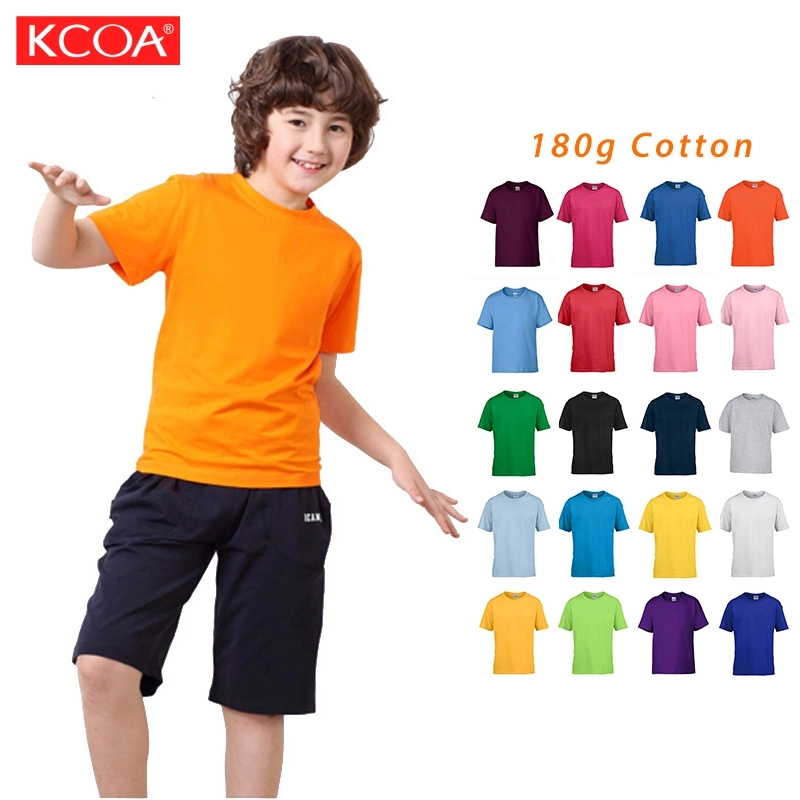 Moda OEM logo impreso personalizado a los niños normal de algodón camiseta