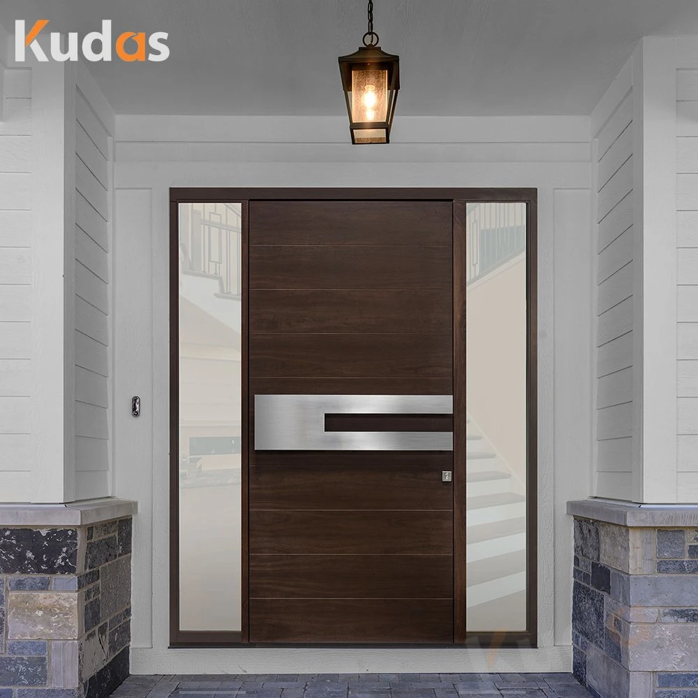 Extra Large Modern Front Entrance Exterior Solid Wooden Pivot Entry Door for Villa