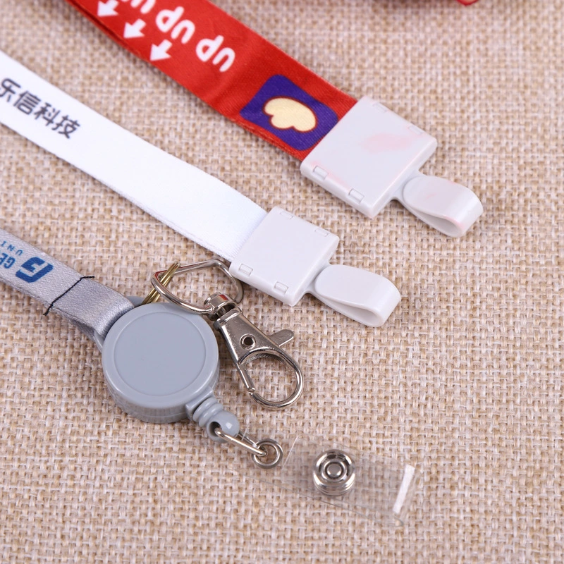 Sublimation Printed Eco-Friendly Breakaway Polyester Keychain Nylon Lanyard Satin Neck Woven Lanyards with ID Card Badge Holder