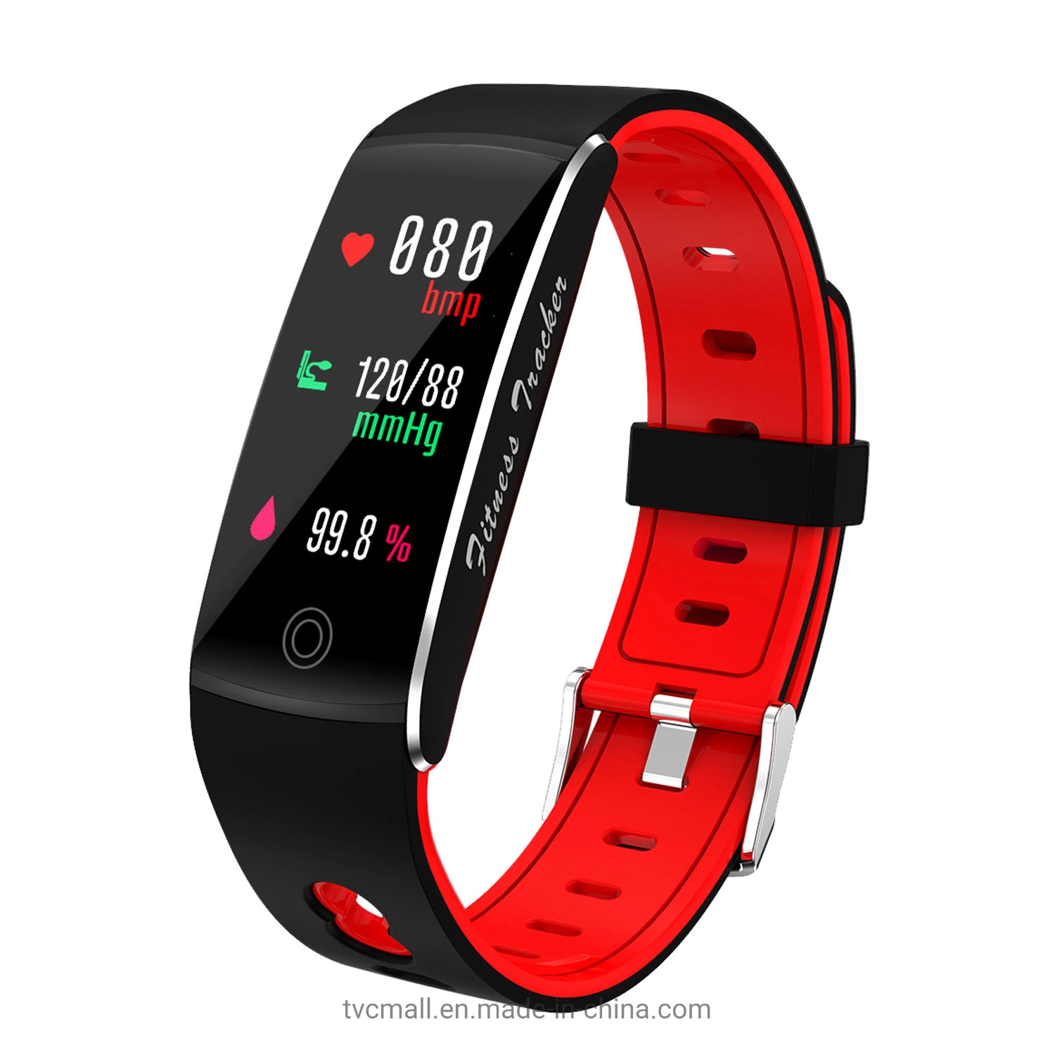 جهاز مراقبة معدل نبضات القلب الذكي لدرجة حرارة الجسم F10t Fitness Bracelet Smart ساعة - أحمر