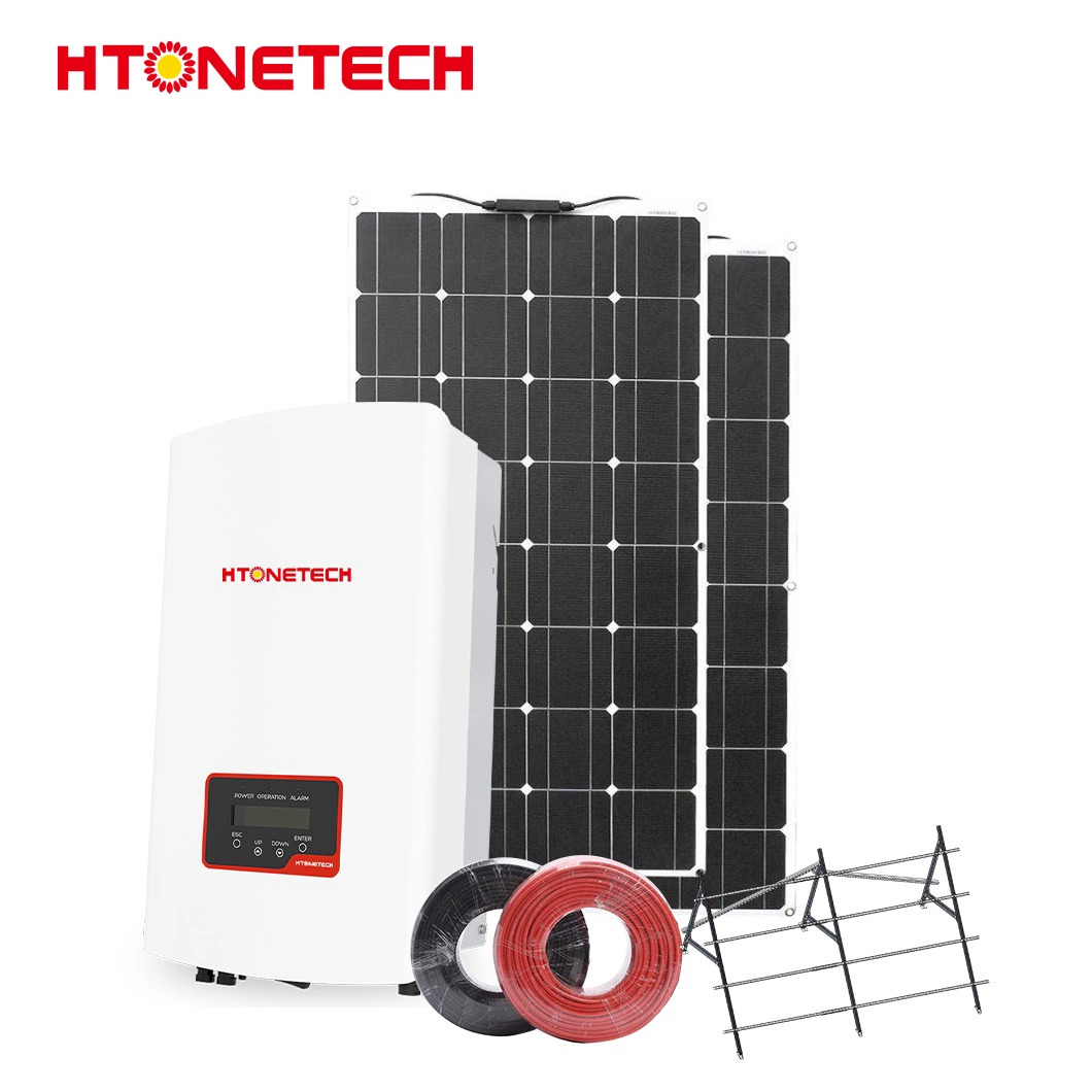 نظام عاكس الطاقة الشمسية Htonetech نظام هياكل دعم اللوحة الشمسية الصين تجار الجملة 5kw 8kw 5kw على شبكة توليد الطاقة الشمسية للمنزل