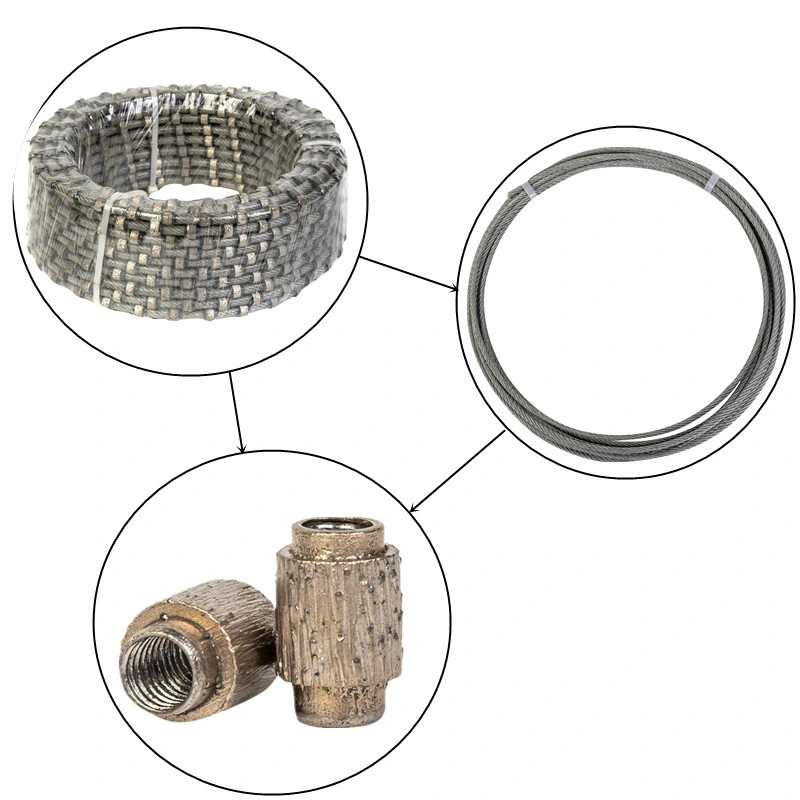 37bpm Plastic Fixing Diamond Wire for Granite Block Squaring or Profiling