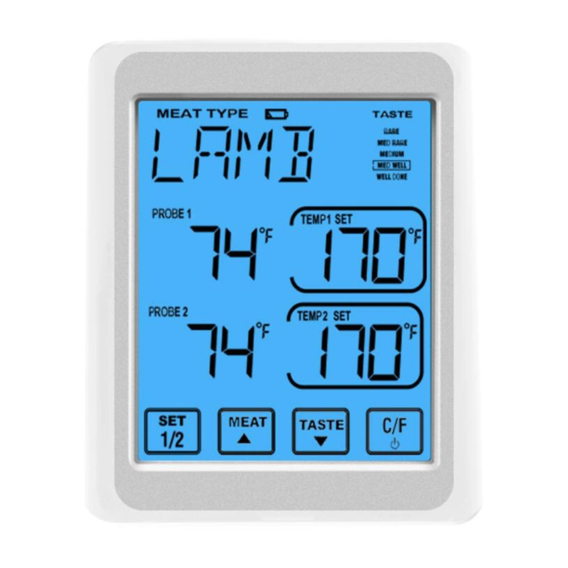 Termómetro digital de carne con temporizador y reloj, termómetro de cocina con sonda doble Esg11781