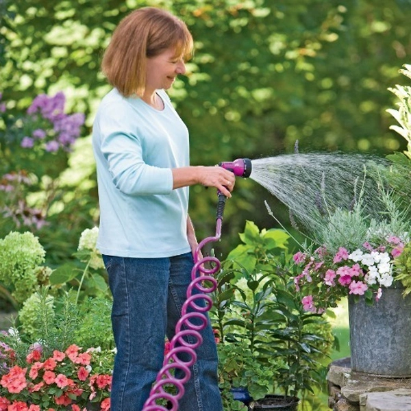 Auto Waschmaschine Blume Rasen Gartenbewässerung Werkzeug Flexible Spule Spirale Spring Tube Curly Expandable Garten Wasser Schlauch Rohr mit Spray Pistole