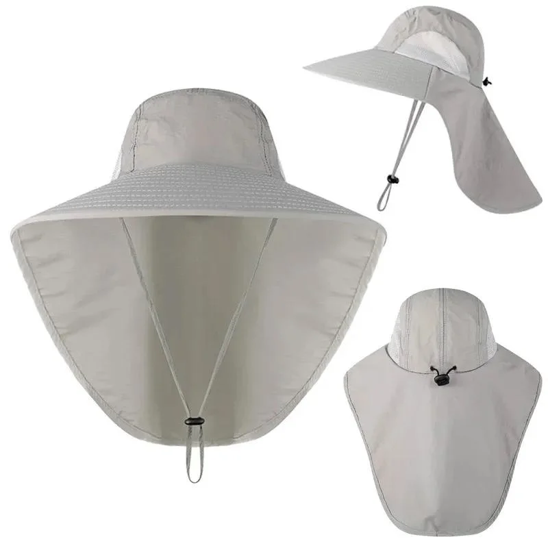 Breathable Mesh Bucket Hat Outdoor Long Oversized Bucket Hat Fishing Cap