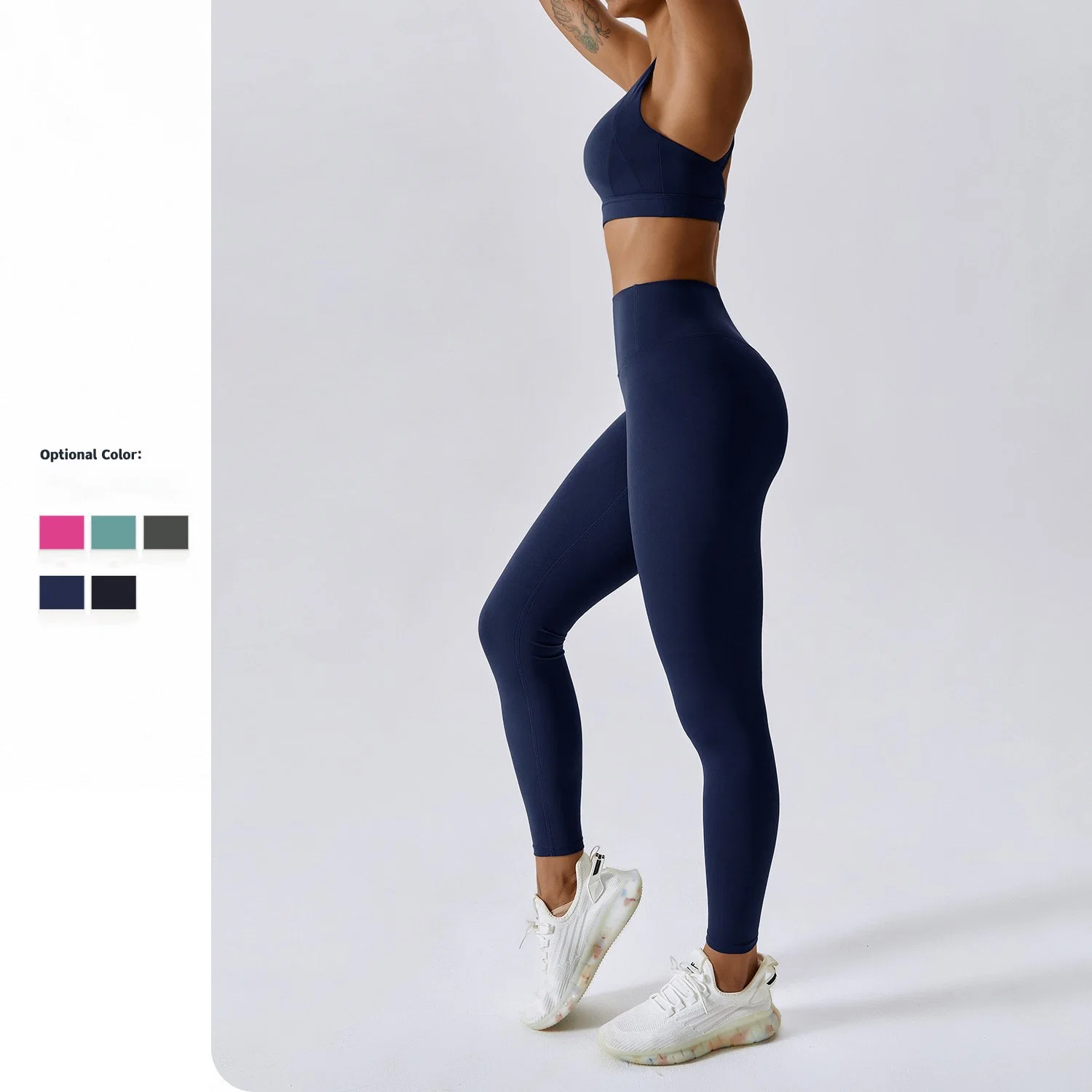Yoga Set 2 Piece Workout Clothes for Women Cross Back Crop Top Sports Bra Fitness Top Gym Leggings Yoga Sportswear