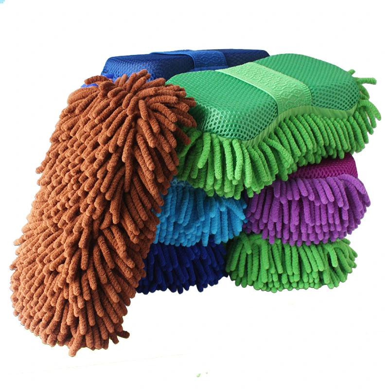 Chenille microfibre de haute qualité Premium de polissage de lavage de voiture de cire à polir en tissu éponge de nettoyage de la brosse