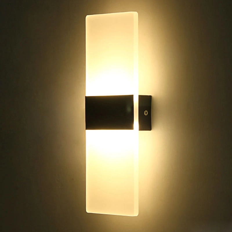 إضاءة خارجية LED حديقة مقاومة للماء ألومنيوم أسود أبيض لأعلى و مصباح حائط زخرفي من غرفة النوم الخارجية