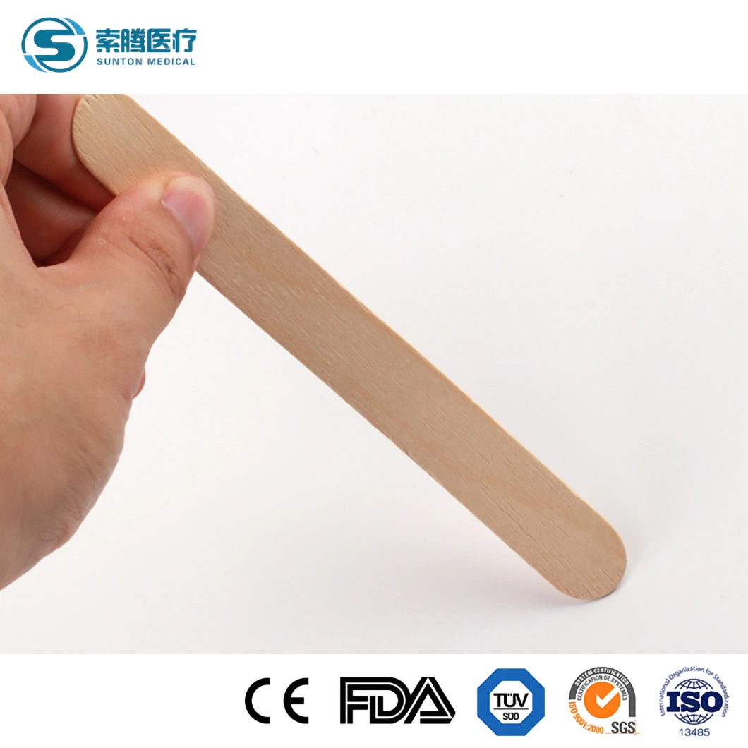 Sunton 100PCS/Box Packing Wooden Tongue Depressor Medical Tongue Depressor China Eco-Friendly Tongue Depressor Suppliers OEM Customized Tongue Depressor