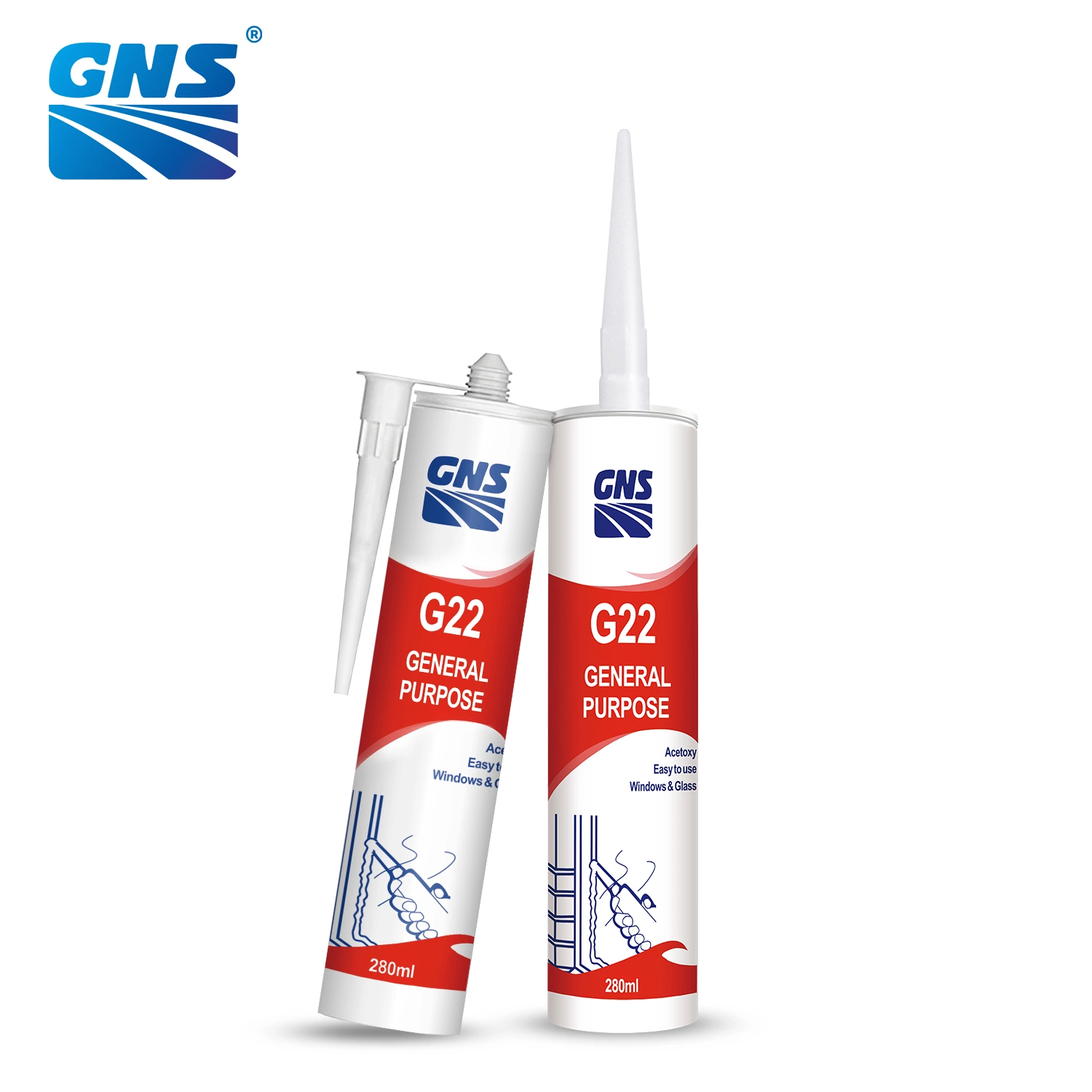 Gns G22 General Purpose 70% Silicone Acetic Cured Sealant for Sealing Glass and Aluminium