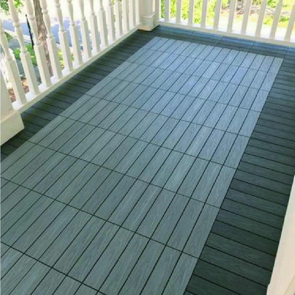 Outdoor Roof Tiles Composite Anti-UV Waterproof WPC Interlocking Deck Tiles