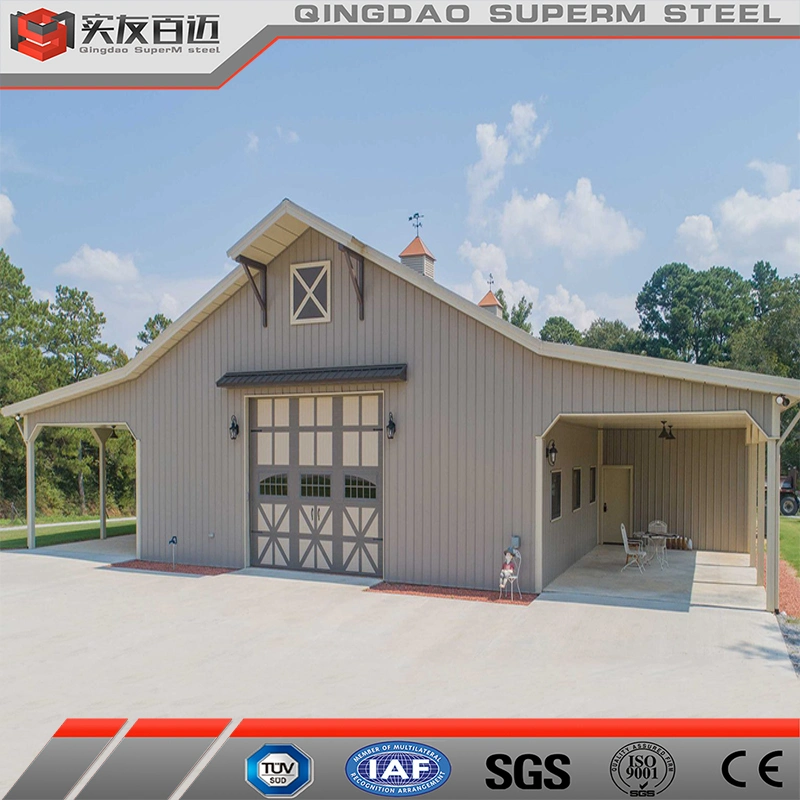 Estructura de acero Construcción de dos plantas Prefab Metal Construcción de acero estructura Pole Barn para la venta