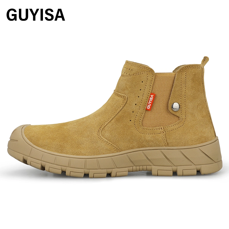 Guyisa New High Top Industrial Fashion Protective Men's Work Boots Casual Sneakers CE Steel Toe Safety Boots Mens