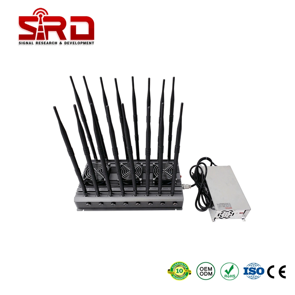 Block Mobile Phone Network CDMA GSM LTE 5g 16antennas Cell Phone Desktop Signal Jammer