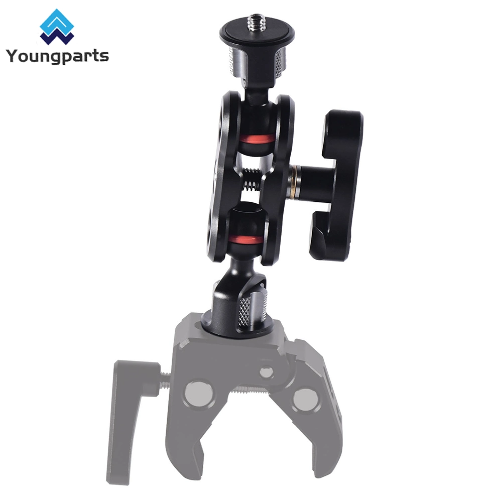 Articulating Magic Arm Monitor Mount with 1/4" Screw Double Ball Heads Magic Arm for Monitor Lights Audio Recorders