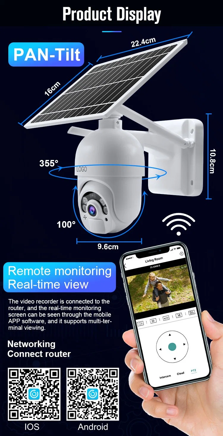 Outdoor House PTZ Video CCTV Wireless Security Surveillance System 4G Camera