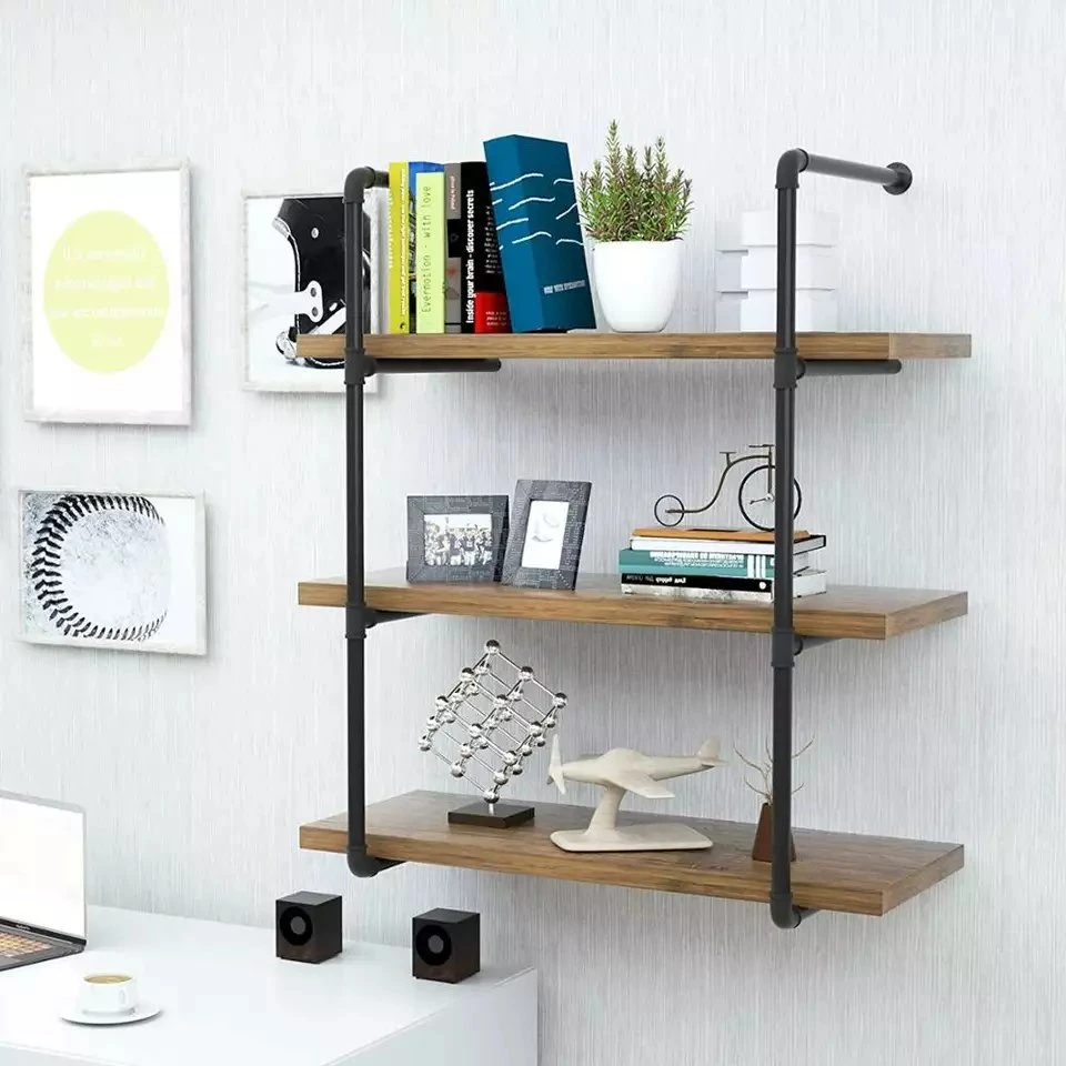 Industrial Pipe Shelves Wall Mounting Shelf Brackets Floating Brackets Support Bracket Pipe Shelves Rustic Furniture