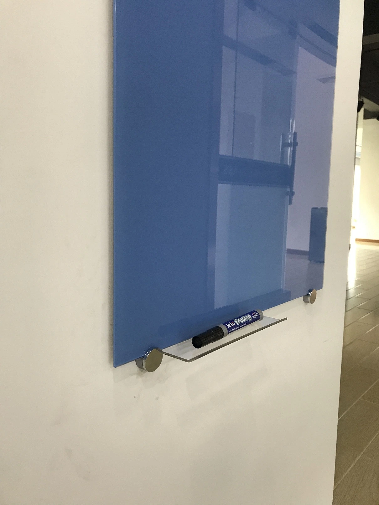 Frameless Dry Erase Magnetic Glass Whiteboard with En12150