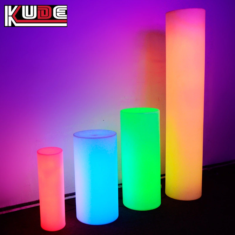 Illuminated LED Square Cylinde with Lighting for Events Weddings Parties Strip Light