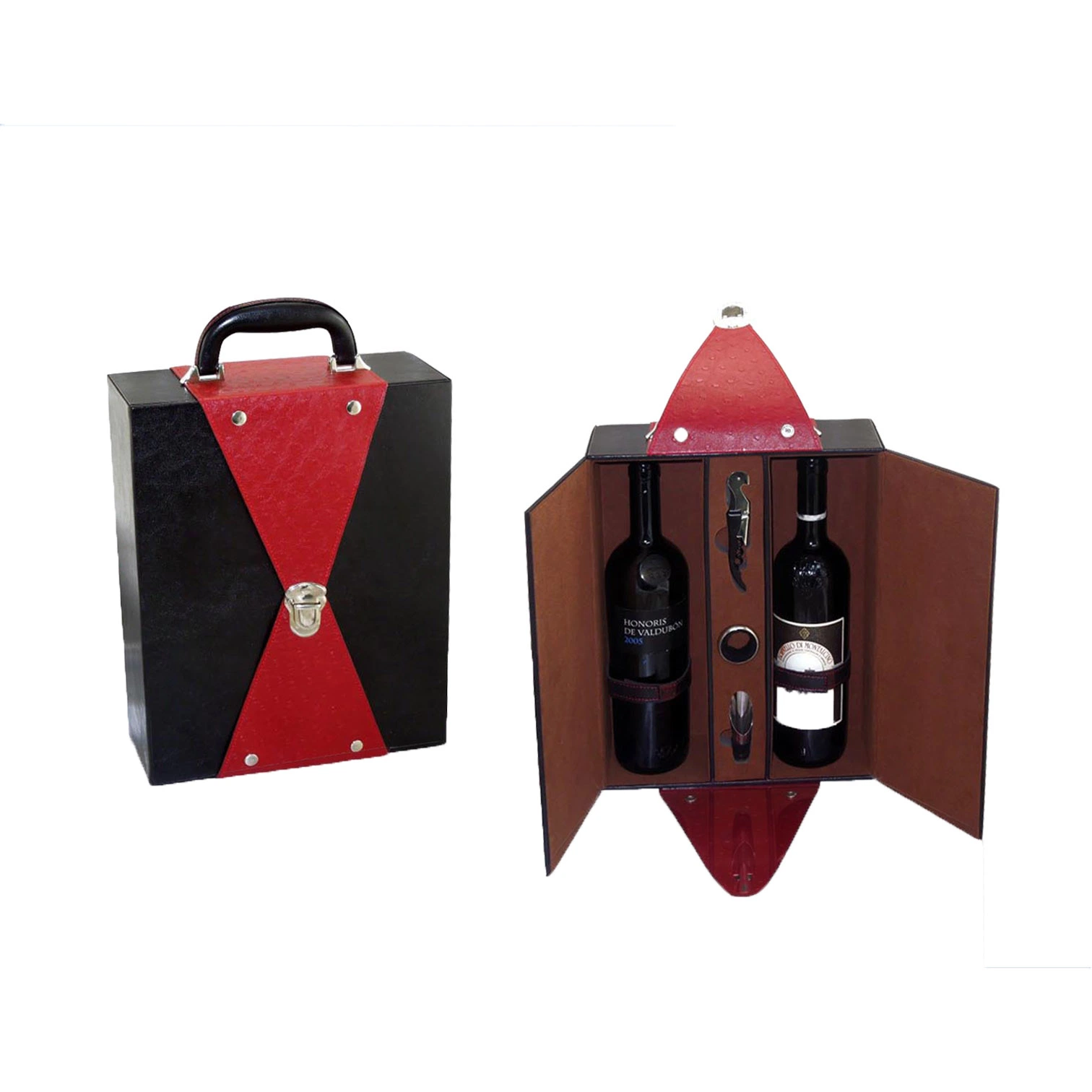 Promotional Luxury Packaging Two Bottles Wine Display Gift Box (2176)