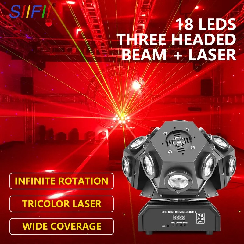 Professional Show Lighting LED Three Head Moving Head Laser Light for Stage DJ LED Stage Lighting