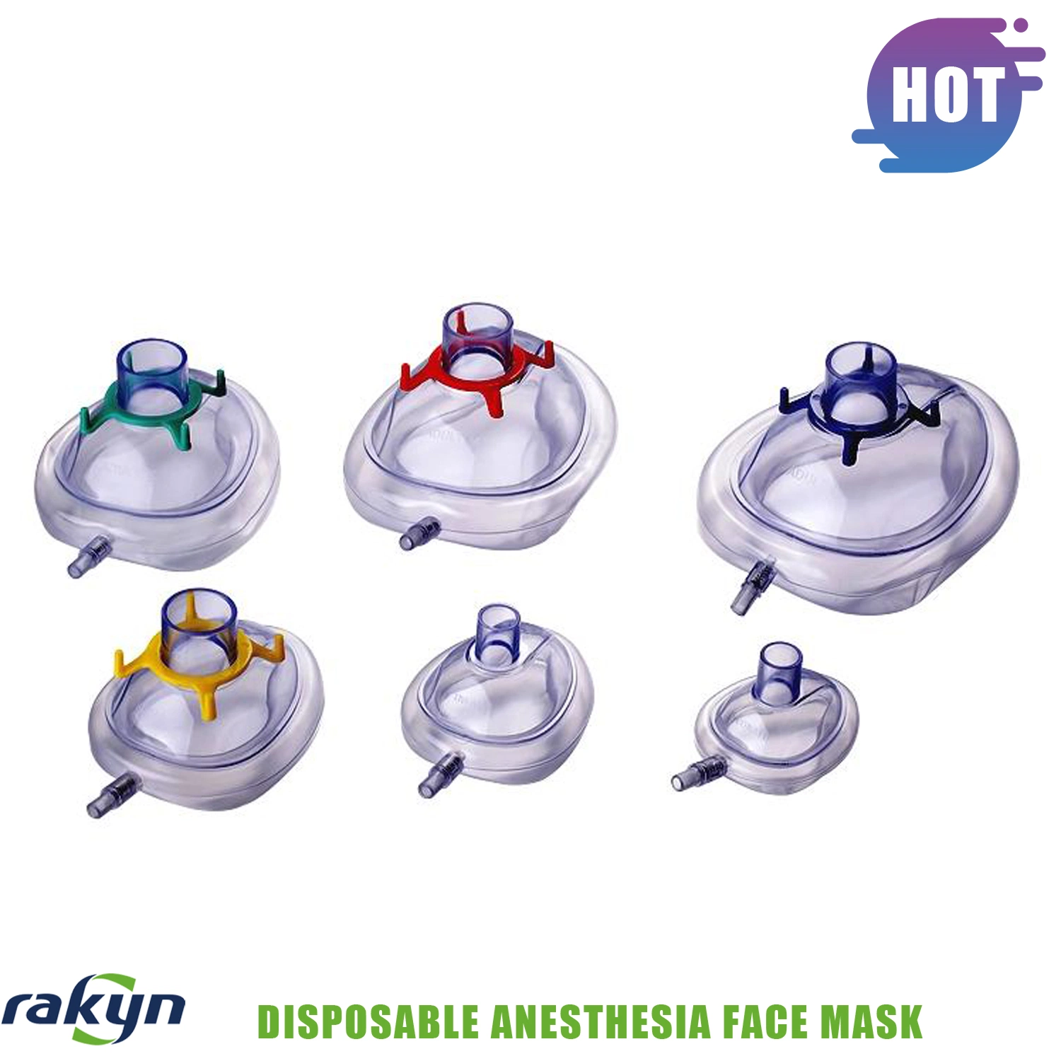 Medical PVC Disposable Anesthesia Face Mask Soft Air Cushion Oxygen Mask for Adults, Infant, Pediatric, Neonate with Check Valve