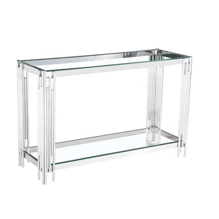 Wholesale/Supplier Smart Design Modern Style Glass Console Table Metal Base Hallway Living Room Furniture