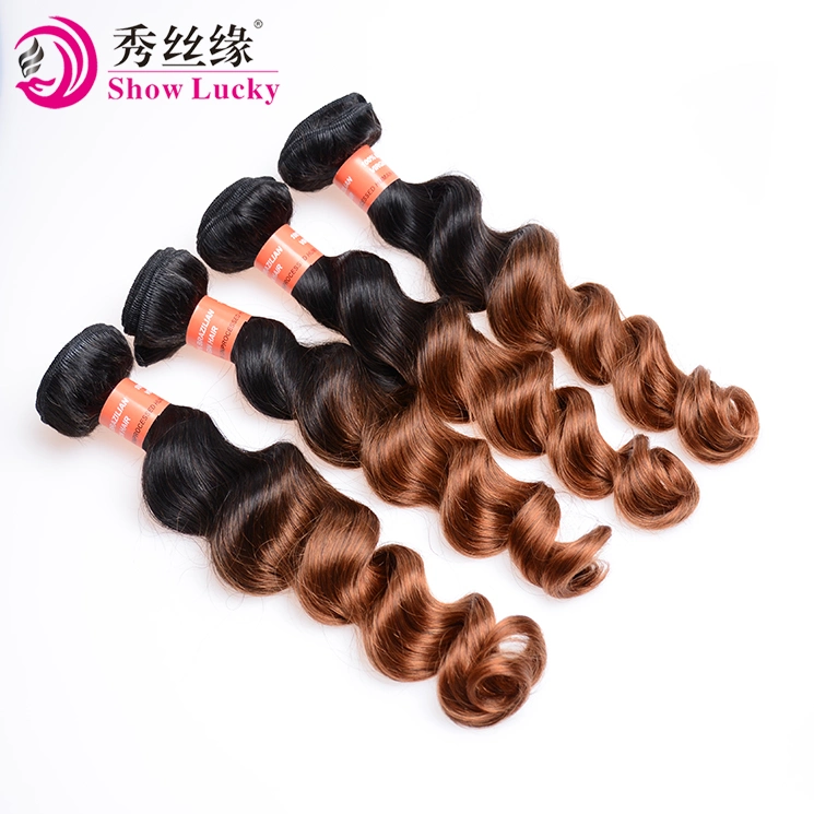 Wholesale Virgin Ombre Two Tone Hair 1b/30 Loose Wave Remy Chinese Hair Weaving