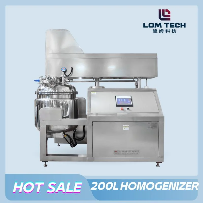 200L Laboratoire Haute Vitesse Pression Main Jus Crème Lotion Vide Émulsionnant Mélangeur Homogénéisateur Machine