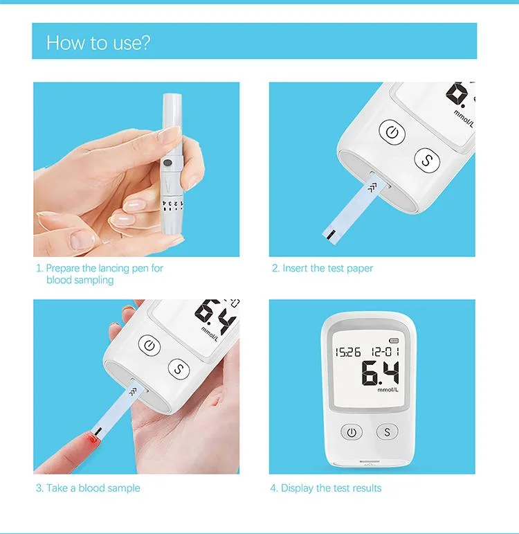 Health Care Mini Blood Glucose Meter Glucometer Diabetes Testing Kit Glucose Monitor