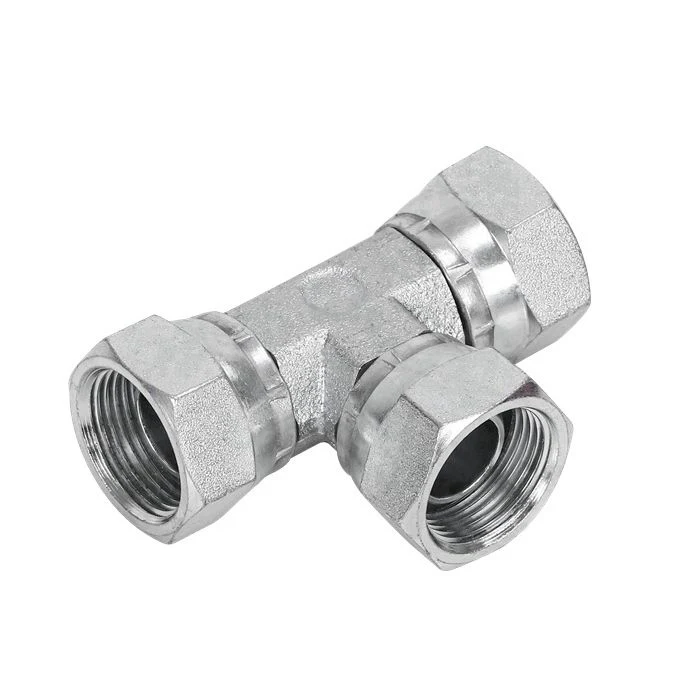 OEM Carbon Steel Equal Tee Hydraulic Hose Adapter Flare Fittings