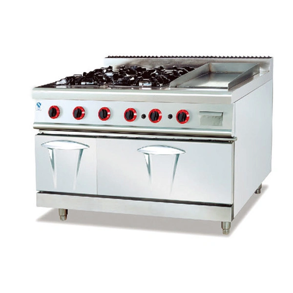 Commercial Kitchen Gas Range with 6-Burner & Oven