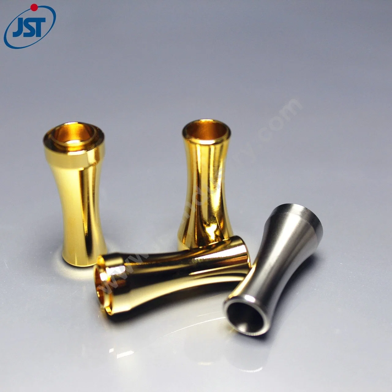 Precision Custom CNC Turned Stainless Steel E-Cigarette Tip with Gold Plating