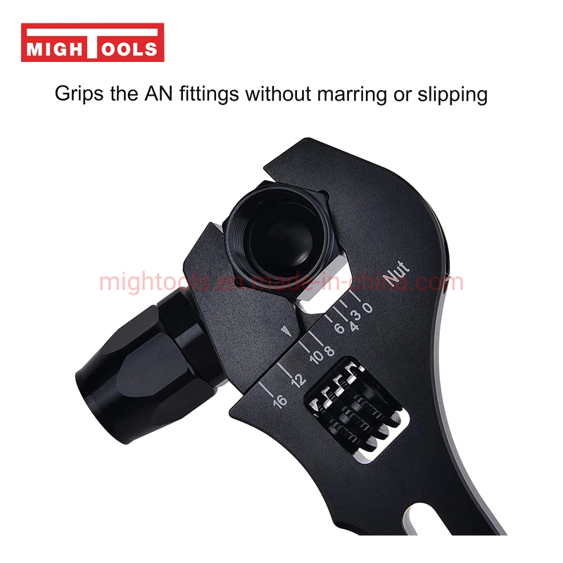 an Hose Fitting Adjustable Wrench Spanner Lightweight Aluminum 3an-16an Black