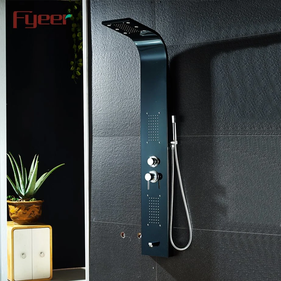 Fyeer 2018 New Black Shower Panel with LED Lights