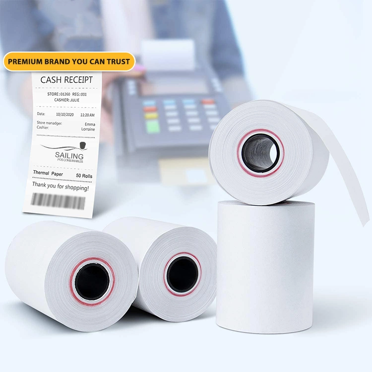Rollo de papel térmico de alta calidad 80mm X 80mm 80 mm x 70 mm térmico Tarjetas de crédito y rollos de till