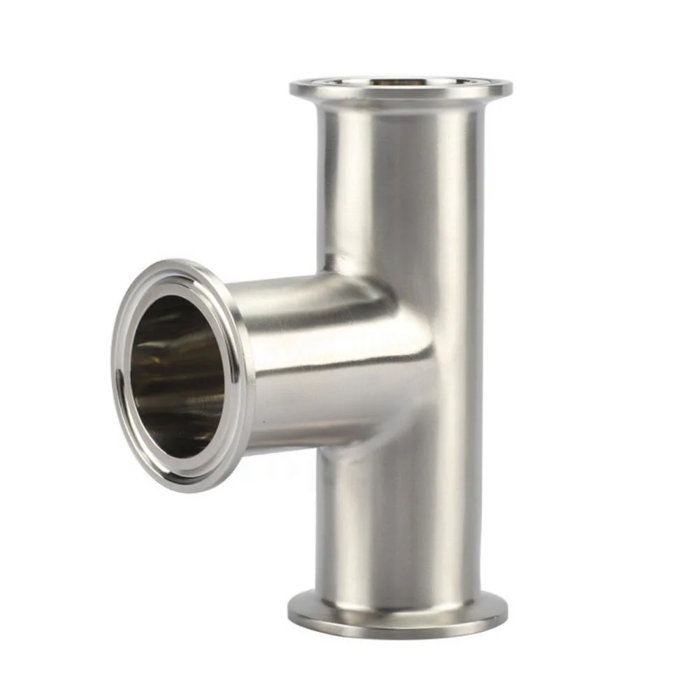 DIN SMS 3A Sanitary Pipe Fitting Stainless Steel 304 316L 1/2&prime; &prime; Tri Clamp Equal Tee Joint for Food