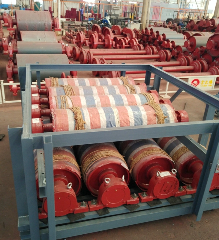 Customized Belt Conveyor Pulley High Wear Resistance Fire Resistant Diamond Grooved Lagging Conveyor Drum