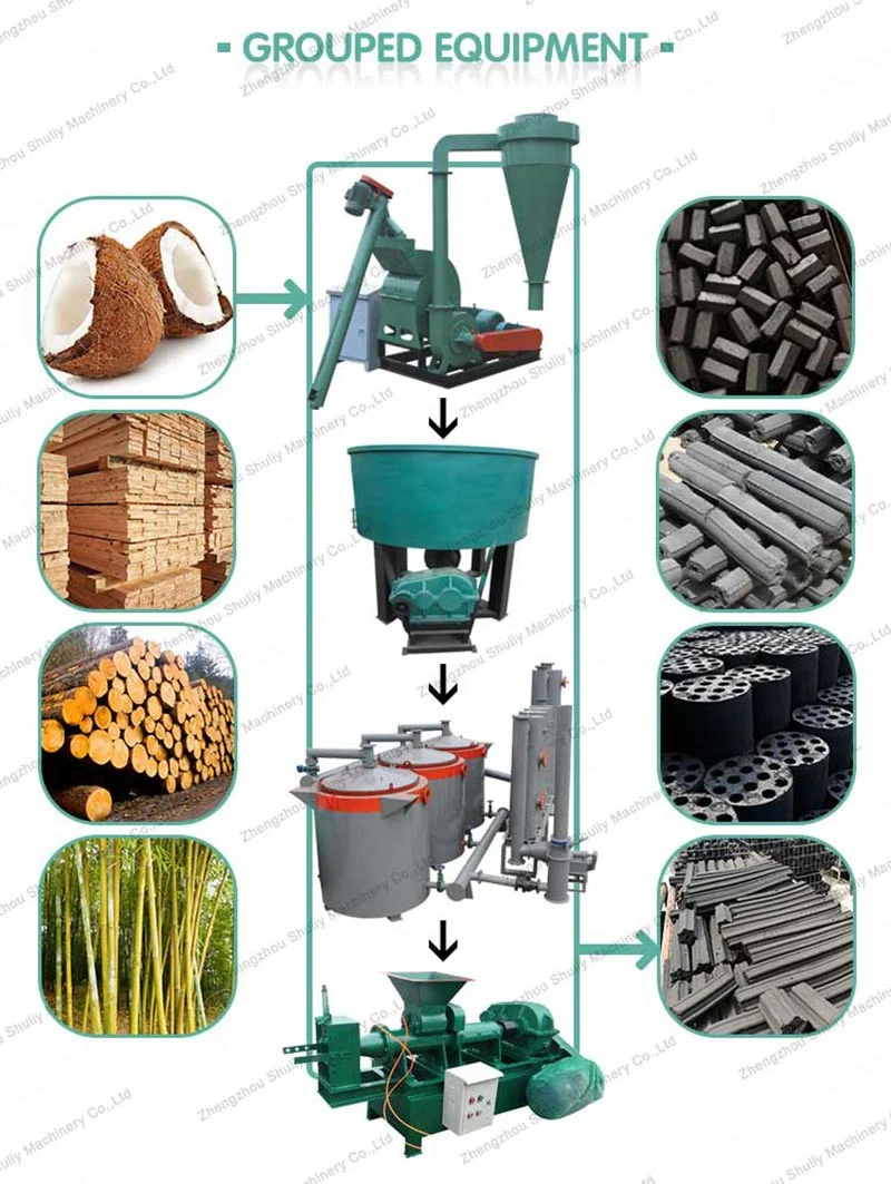 Coal Charcoal Powder Briquette Extruder Making Machine Charcoal Briquette Press Machine